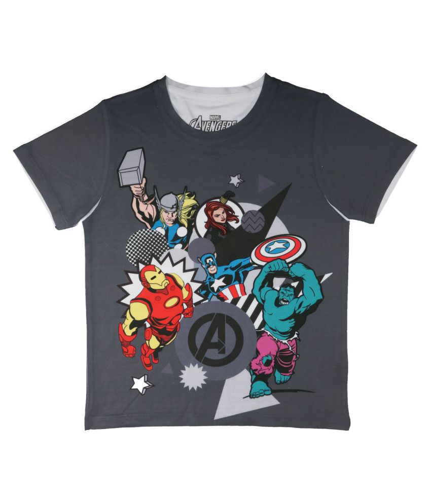 Marvel Avengers Grey Polyester T-Shirt For Boys - Buy Marvel Avengers Grey  Polyester T-Shirt For Boys Online at Low Price - Snapdeal