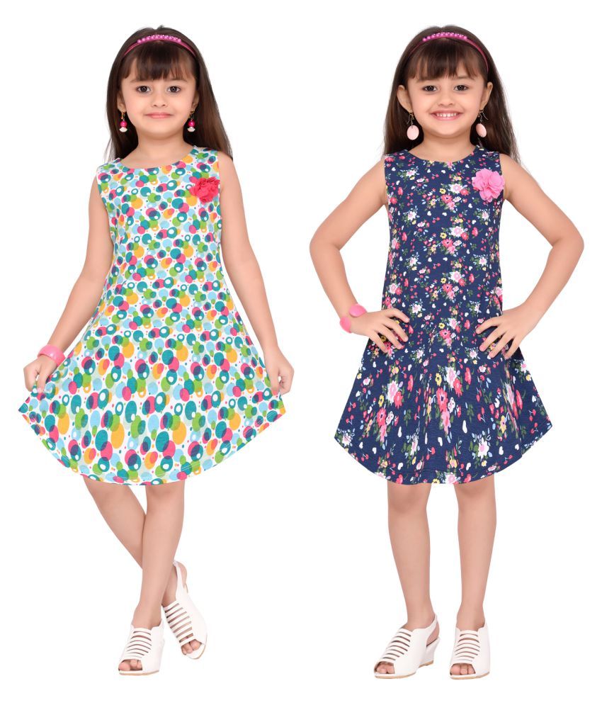 Girls Sleeveless Printed Frock - Buy Girls Sleeveless Printed Frock ...