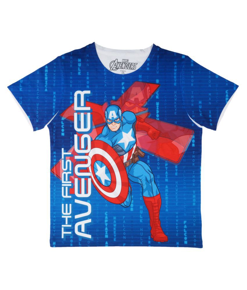 Marvel Avengers Blue Polyester T-Shirt For Boys - Buy Marvel Avengers ...
