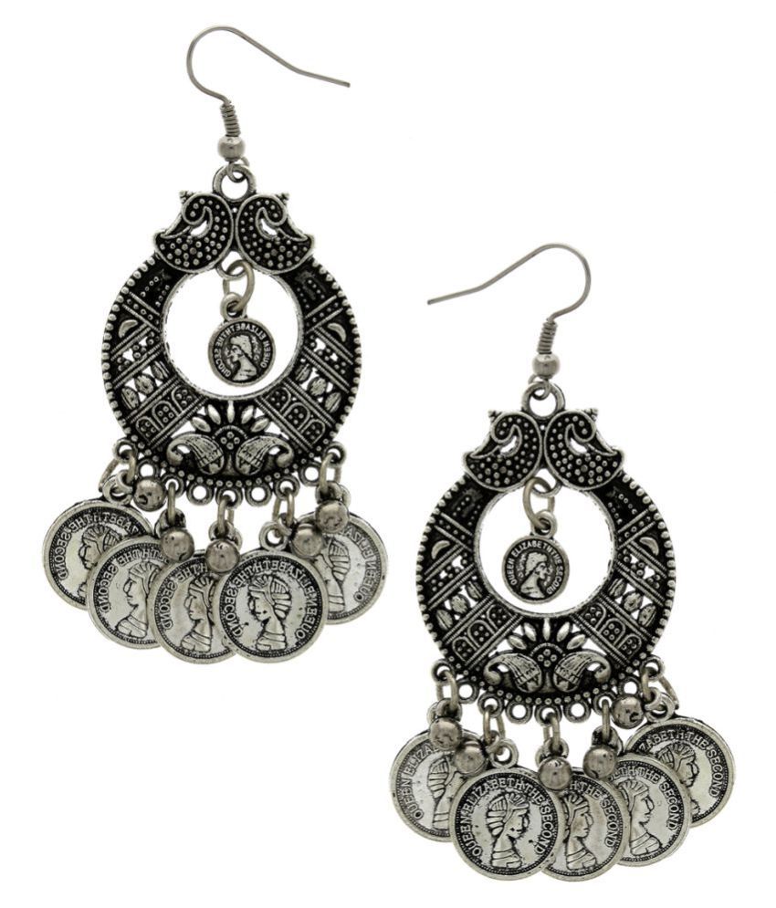 Anuradha Art Silver Finish Chandbali Pattern Very Classy Designer ...