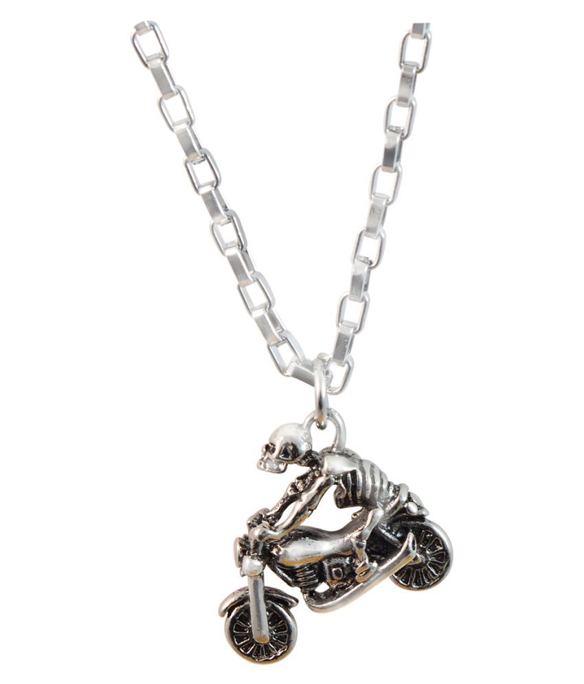 Stainless Steel Motorcycle Kito Skull Pendant Necklace Fashion Jewelry