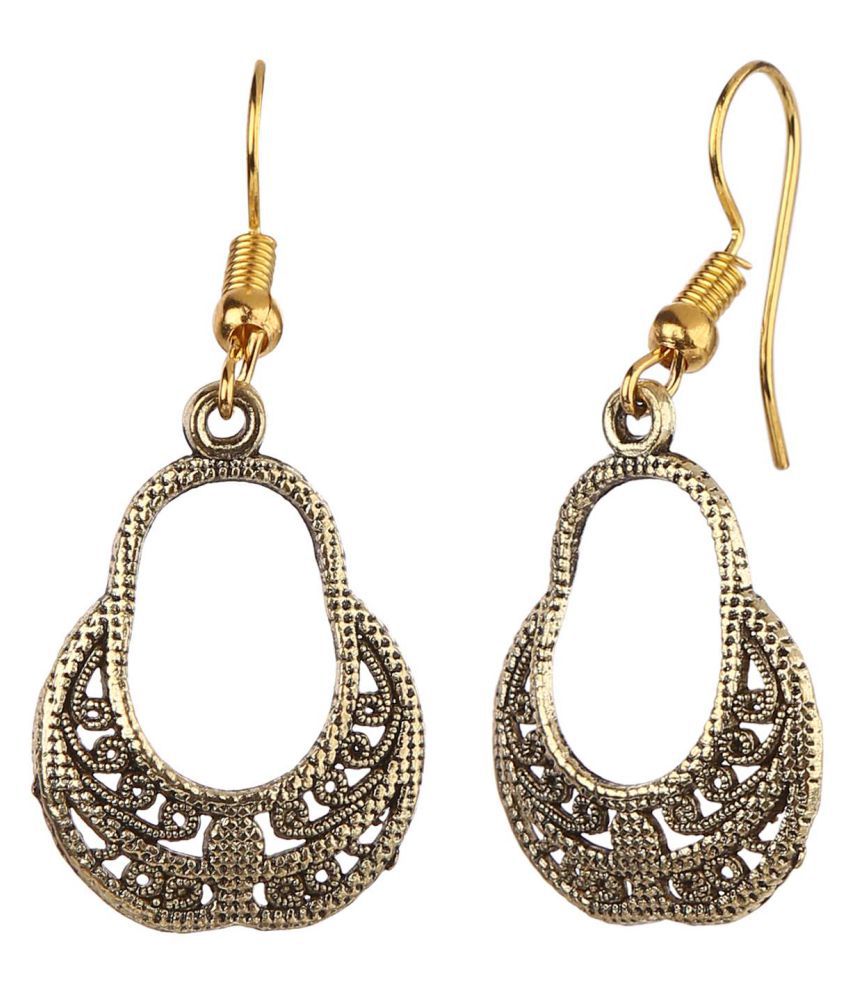Archi Collection Oxidised Gold Plated Stylish Fancy Party Wear Dangler ...