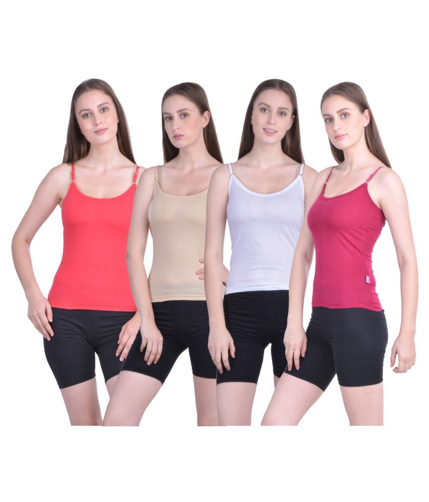     			Dollar Missy Wome's Multicolor Cotton Camisole Pack of 4