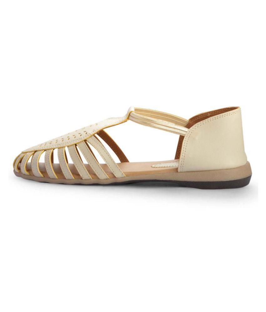 cream flats with ankle strap