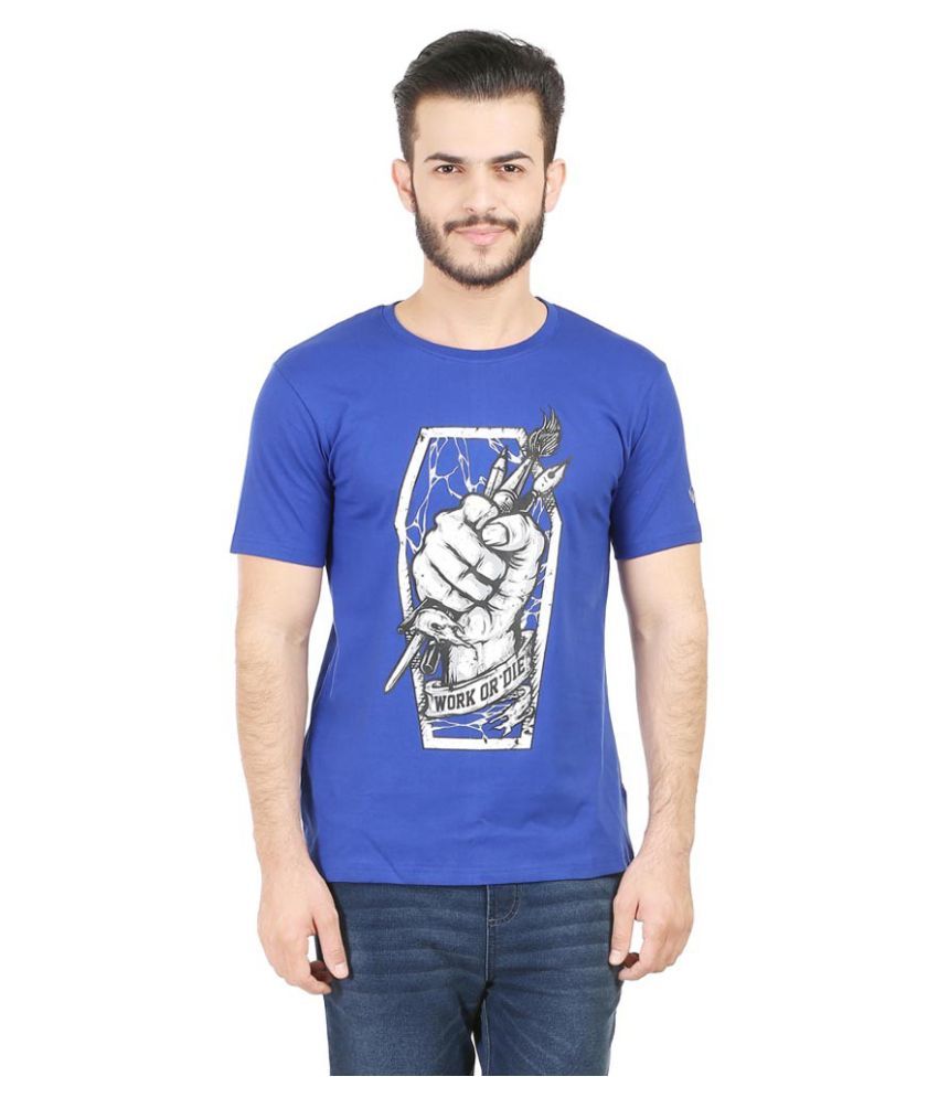     			Tribal Bull Blue Round T-Shirt