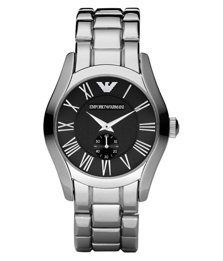 Emporio Armani AR0680 Black Dial Stainless Steel Bracelet Men's Watch ...