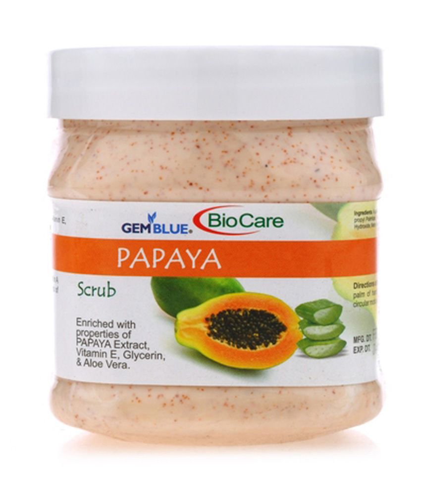     			Biocare Gemblue Papaya, Vit E, Aloe Vera Scrub 500 gm