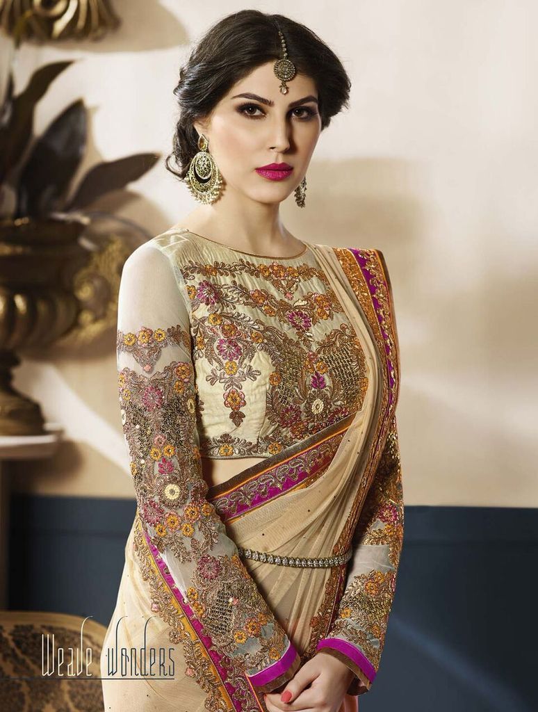 Party-Wear Bollywood Sadi Multicoloured Georgette Saree - Buy Party ...