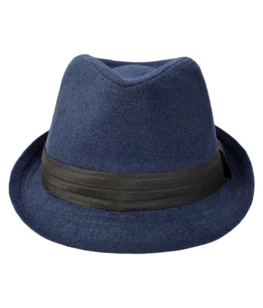 Tahiro Blue Cotton Mix Polyester Fidora Hat - Pack Of 1: Buy Online at ...