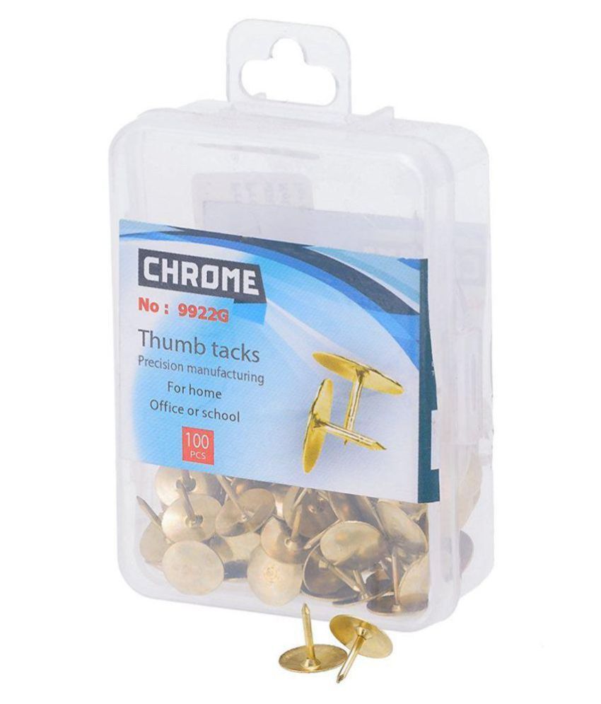 Chrome 9922G Thumb Tacks Golden (Set of 10 Boxes) Buy Online at Best
