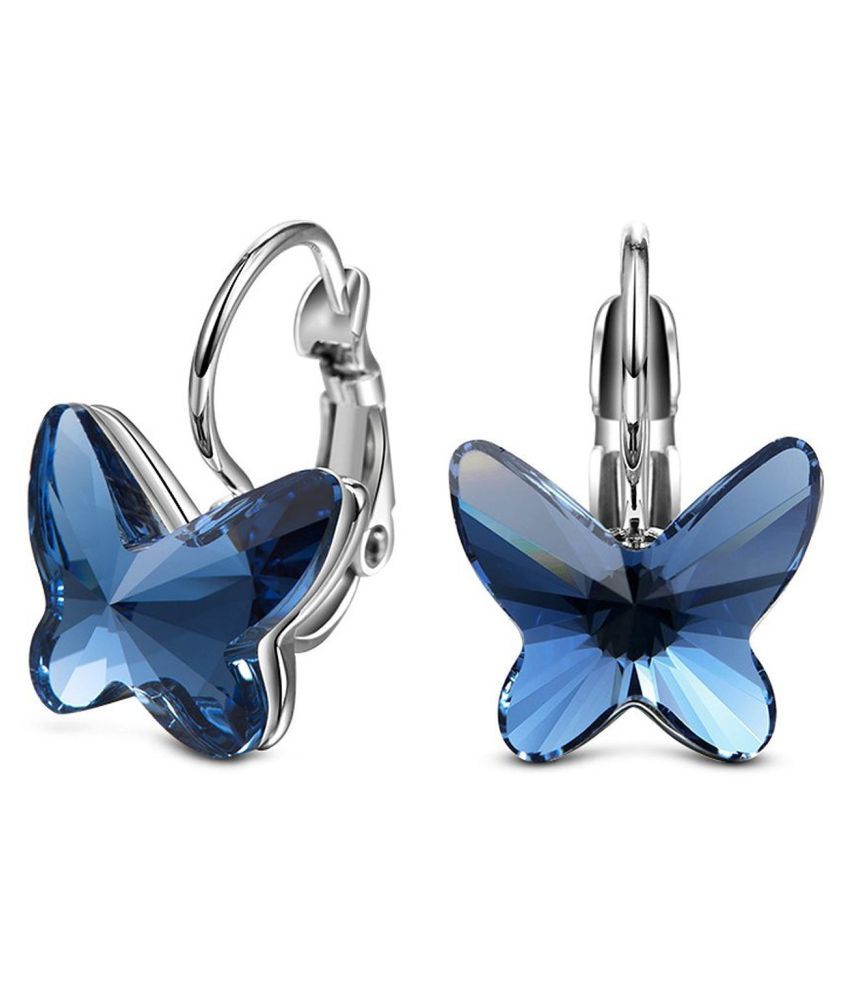     			YouBella Fashion Jewellery Stylish Silver Plated Butterfly Fancy Party Wear Earrings for Girls and Women