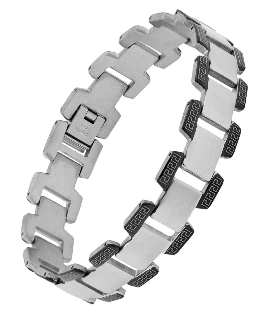     			The Jewelbox Italian 316L Surgical Stainless Steel Black Rhodium Plated Bracelet For Boys Men