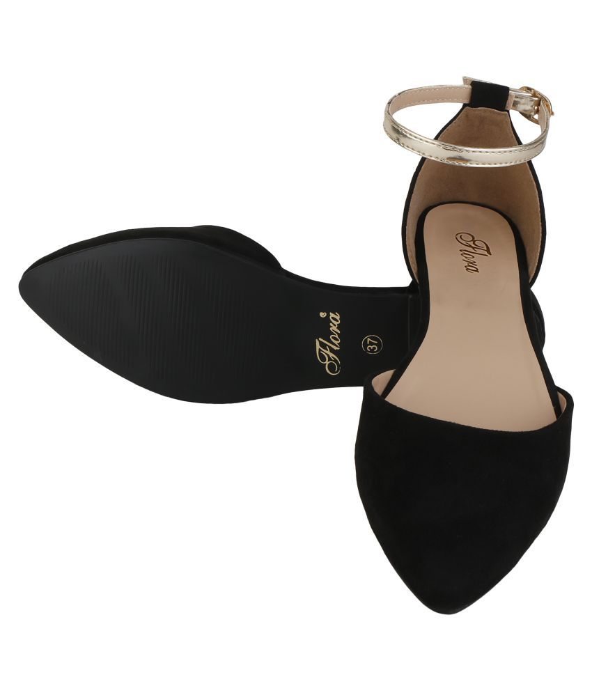 Flora Black Flats Price in India Buy Flora Black Flats Online at Snapdeal