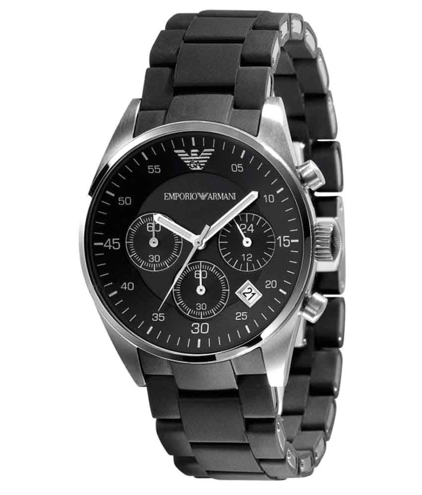 Emporio Armani Metal Chronograph Black Dial Men's Watch-[AR5868] - Buy Emporio  Armani Metal Chronograph Black Dial Men's Watch-[AR5868] Online at Best  Prices in India on Snapdeal