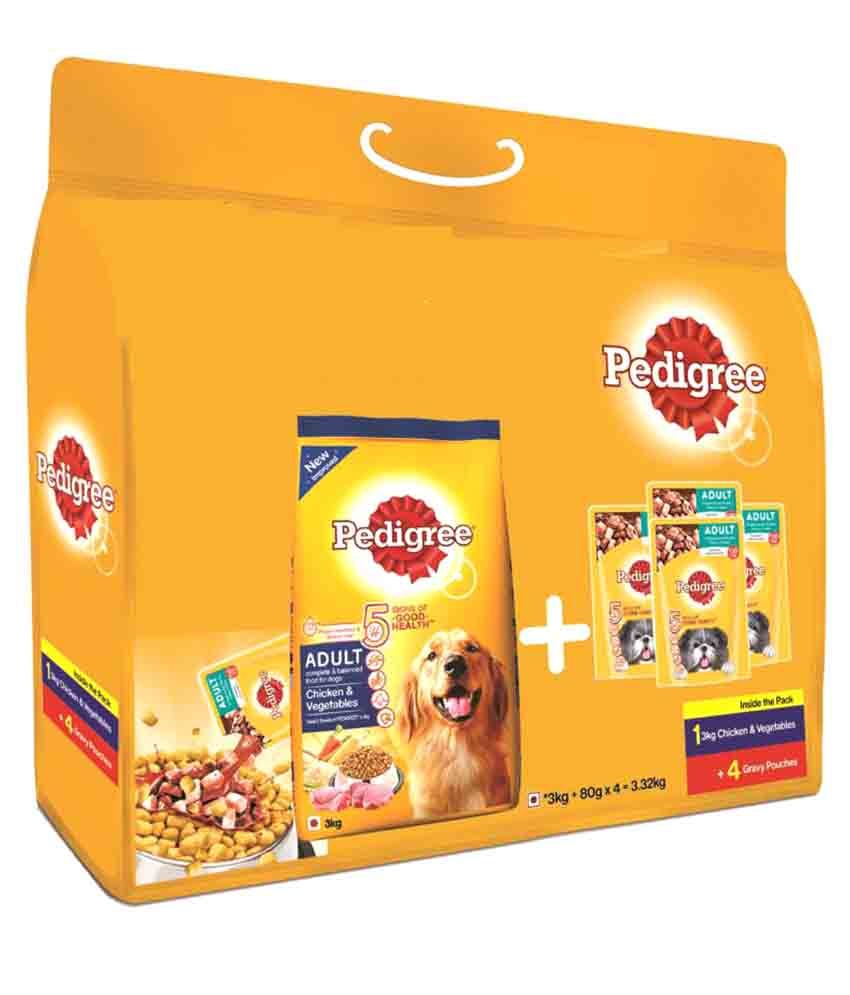 Pedigree Adult Dog Food Combo - Dry Adult Dog Food Chicken & Vegetables ...