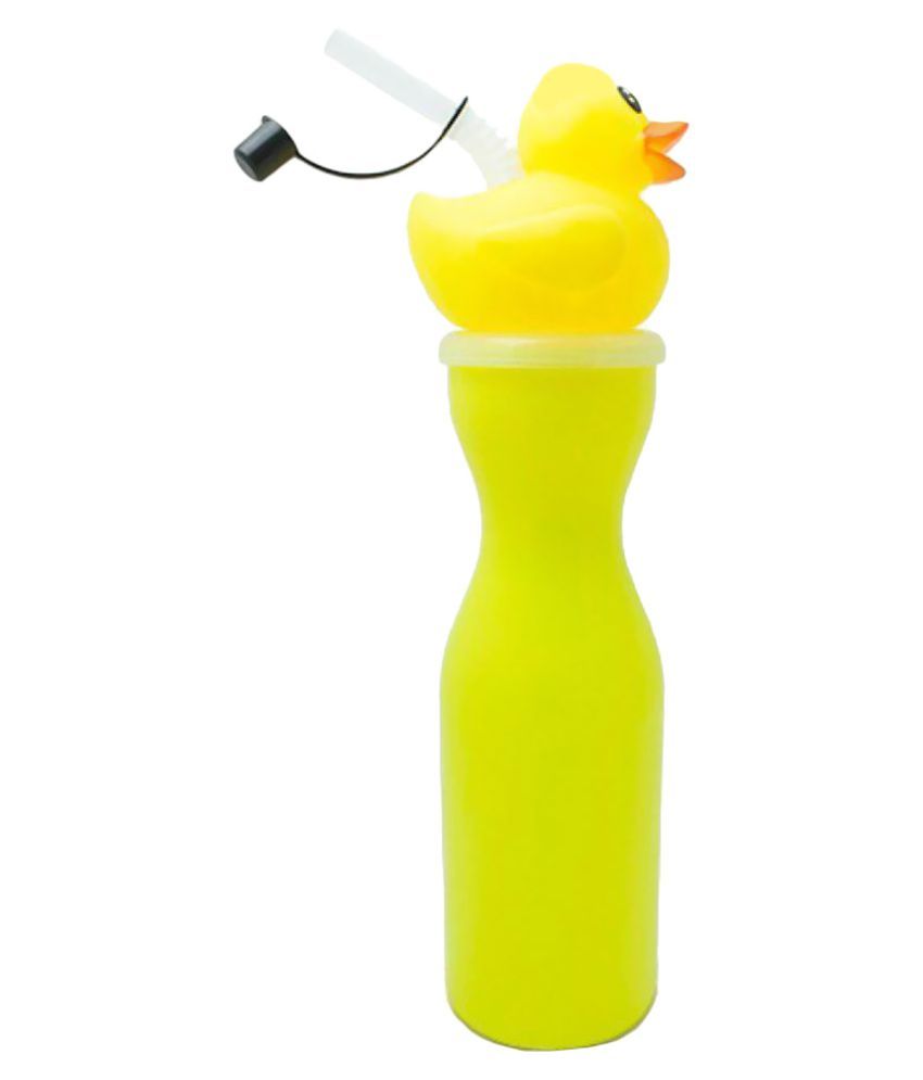 Tuelip Pack of One Straw Sippers Cartoon CapDuck Water Bottle For Kids