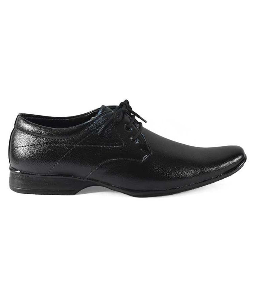 Make in Delhi Black Derby Genuine Leather Formal Shoes Price in India