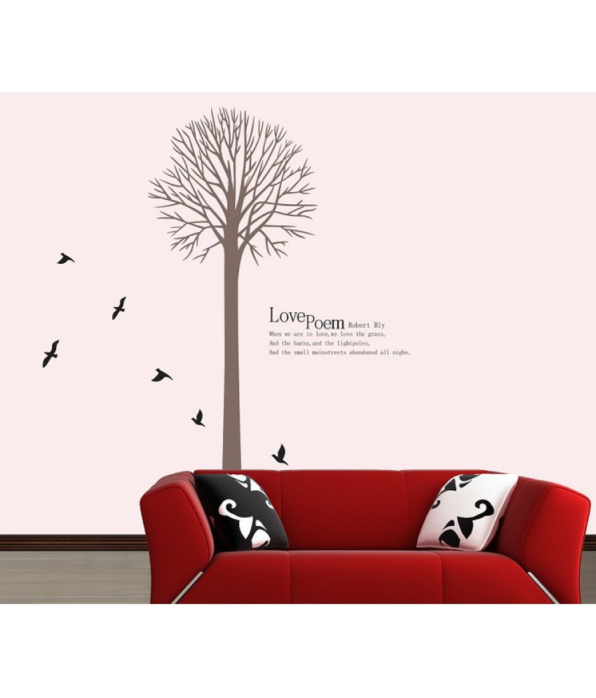     			Jaamso Royals Love Poem Tree Nature PVC Multicolour Wall Stickers