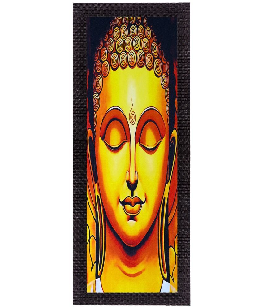     			eCraftIndia Enlightening Lord Buddha Wood Painting With Frame Single Piece