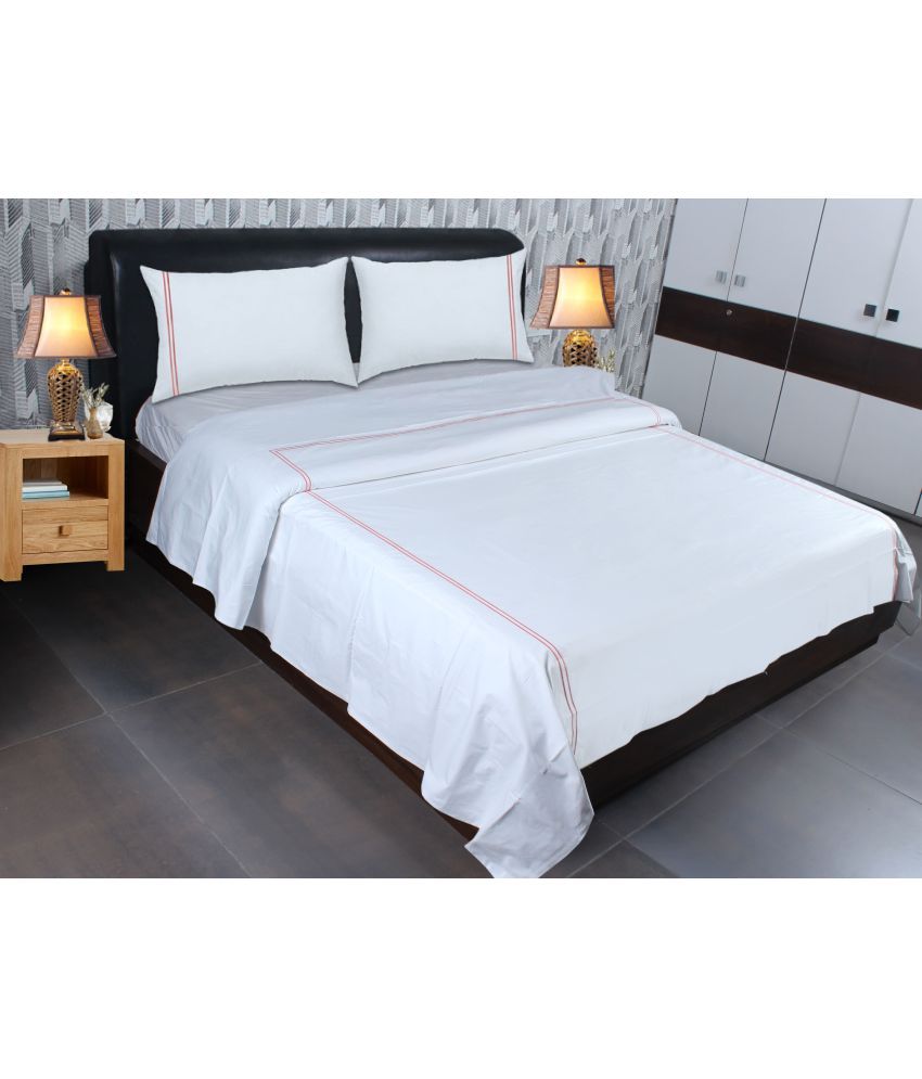 Sferra Queen Cotton White Plain Bedding Set Of 4 Sferra Queen Cotton White Plain Bedding Set Of 4