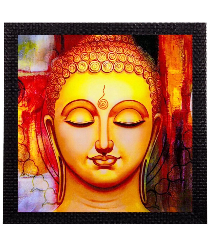     			eCraftIndia Glowing Lord Buddha Satin Matt Texture UV Art Wood Painting With Frame Single Piece