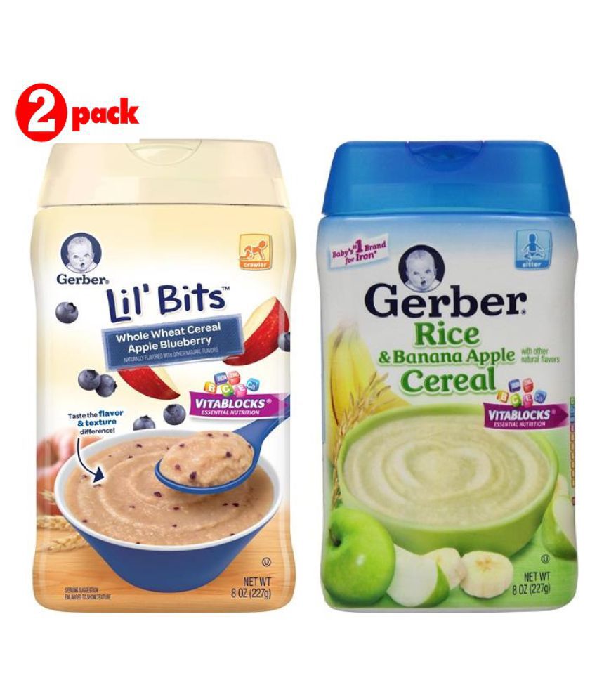 Gerber WW Apple Blueberry + Rice & Banana Apple Infant Cereal for 6