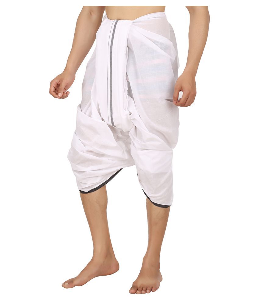 Prakasam Cotton White Dhoti Buy Prakasam Cotton White Dhoti Online at