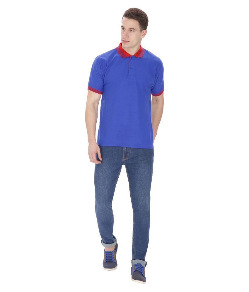 Faded Finch Blue Regular Fit Polo T Shirt - Buy Faded Finch Blue ...