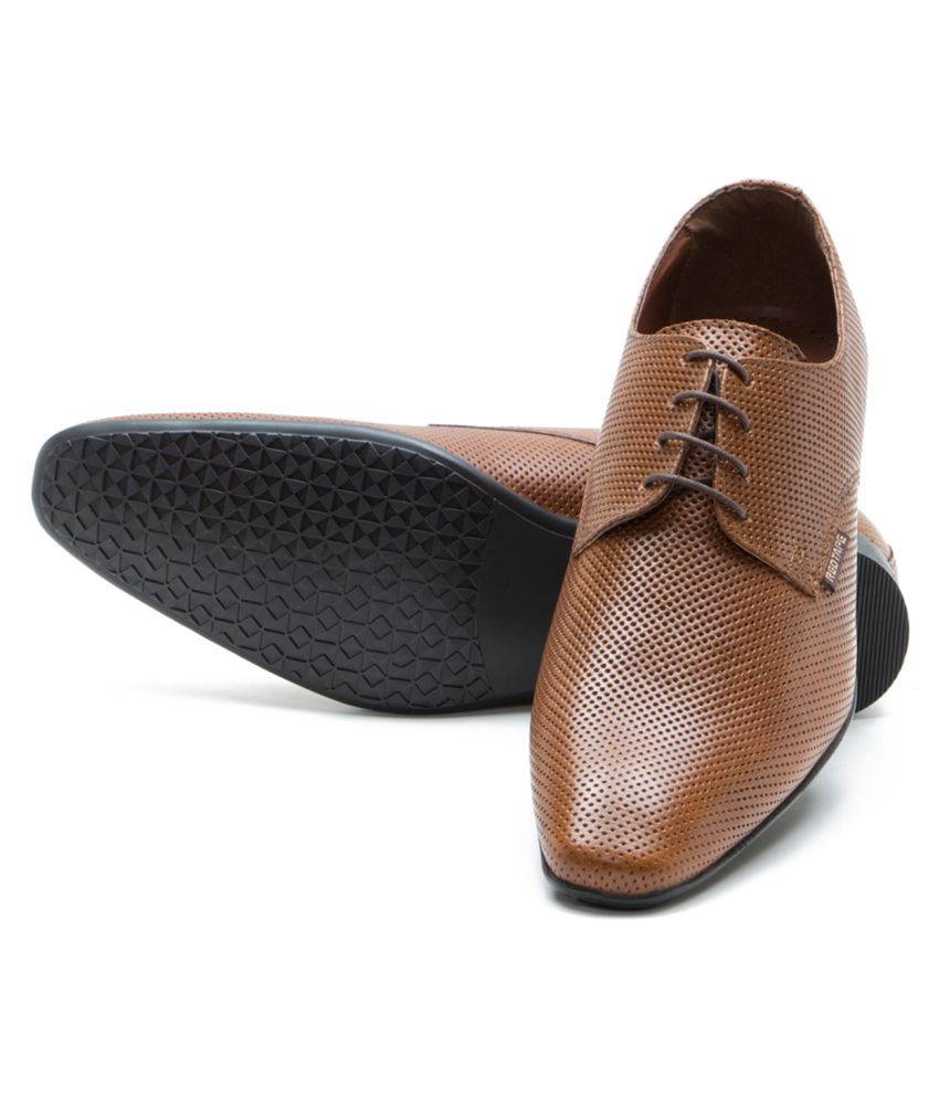 red tape tan derby formal shoes