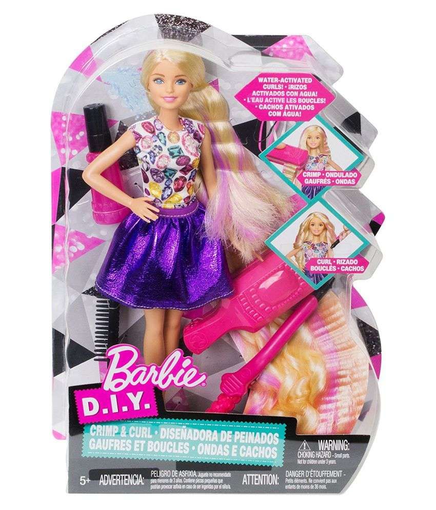 barbie crimp and curl styling head