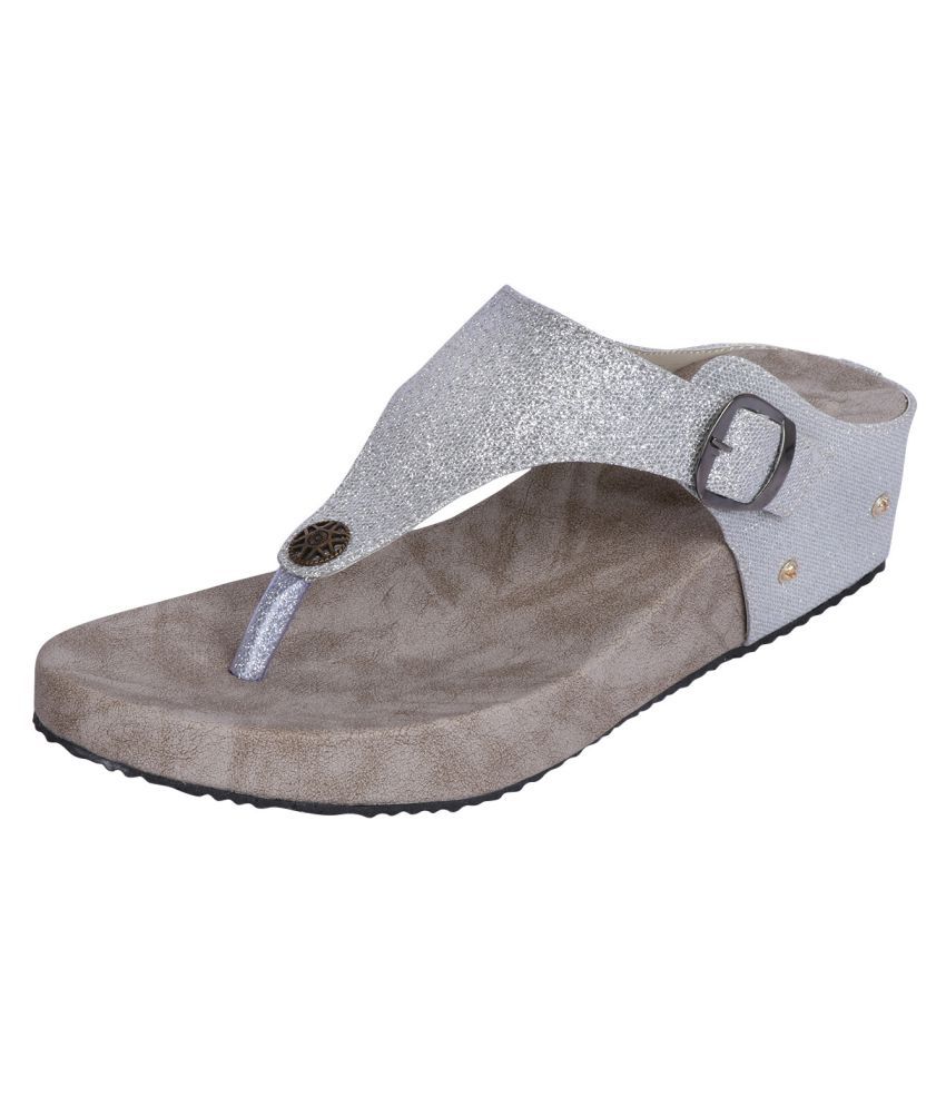 Smart Traders Silver Wedges Heels Price in India- Buy Smart Traders Silver Wedges Heels Online 
