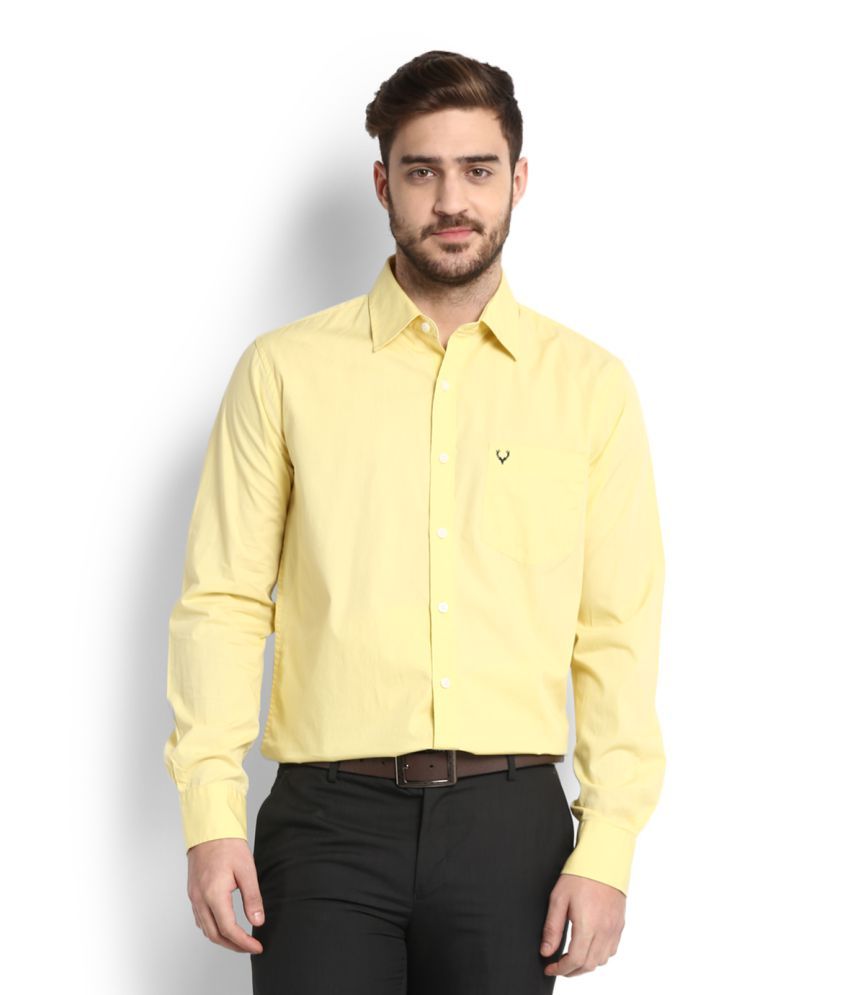 Allen Solly Yellow Formal Regular Fit Shirt - Buy Allen Solly Yellow ...