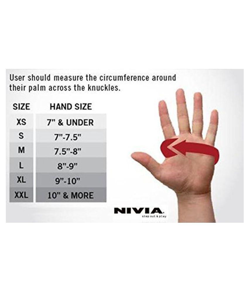 nivia goalkeeper gloves size chart