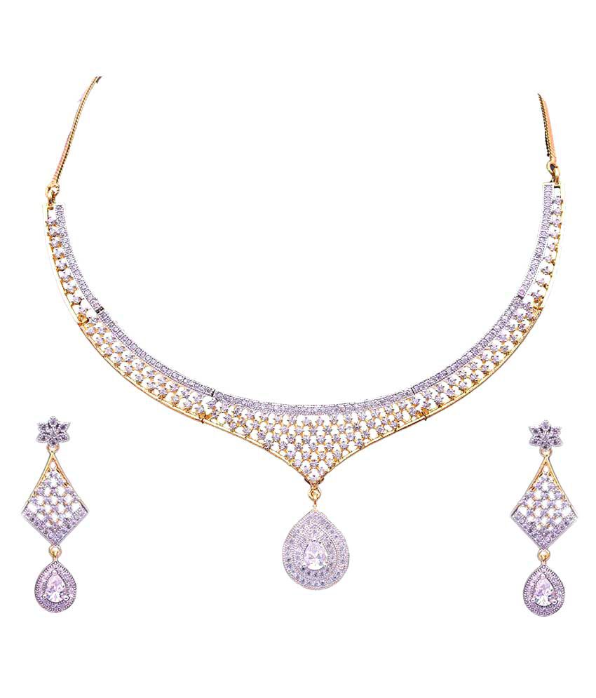 Darshini Designs American Diamond Necklace Set - Buy Darshini Designs American Diamond Necklace 