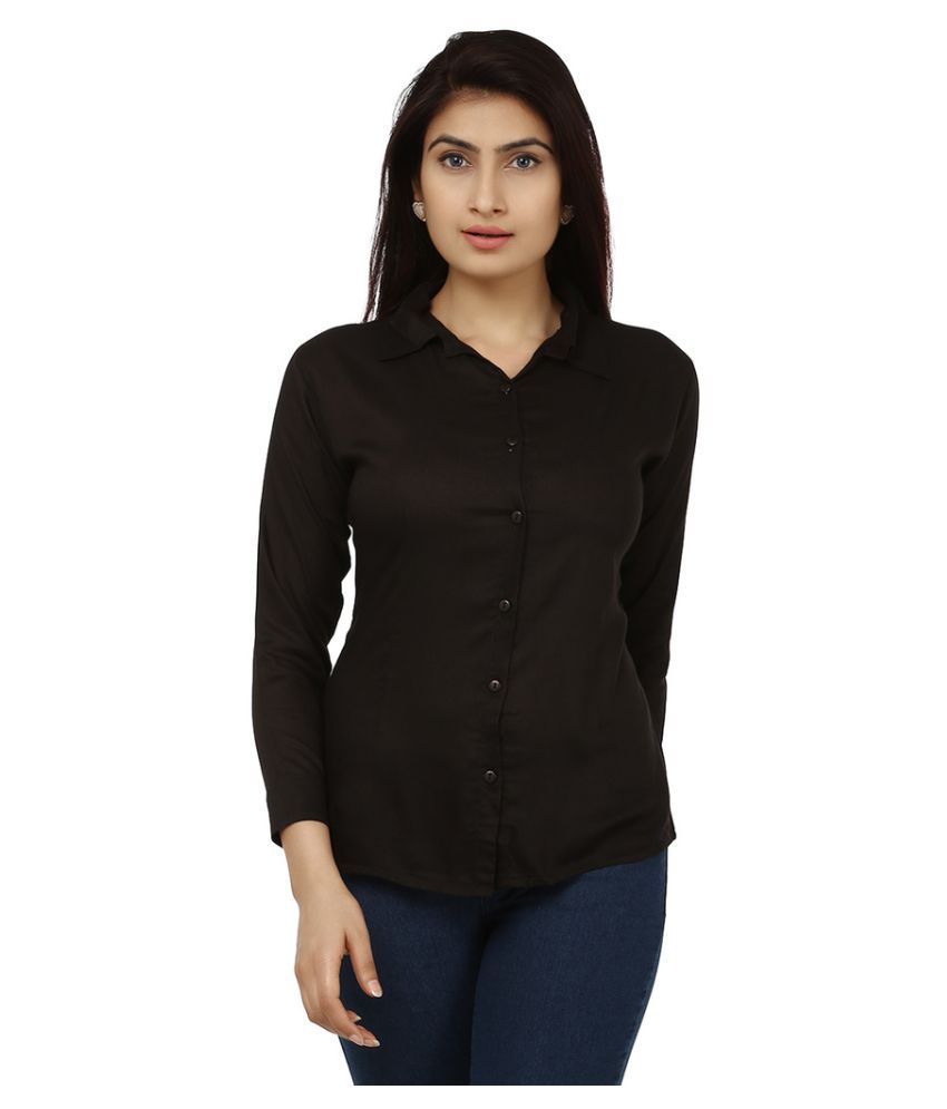 slim piped rayon shirt