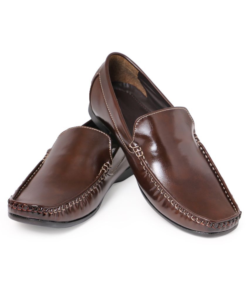 Leather Chief Brown Loafers - Buy Leather Chief Brown Loafers Online at ...