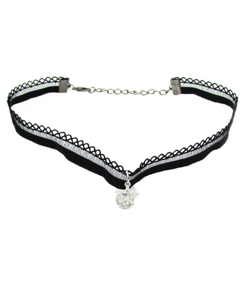 Jewelz Black Choker Necklace Buy Jewelz Black Choker Necklace Online At Best Prices In India 