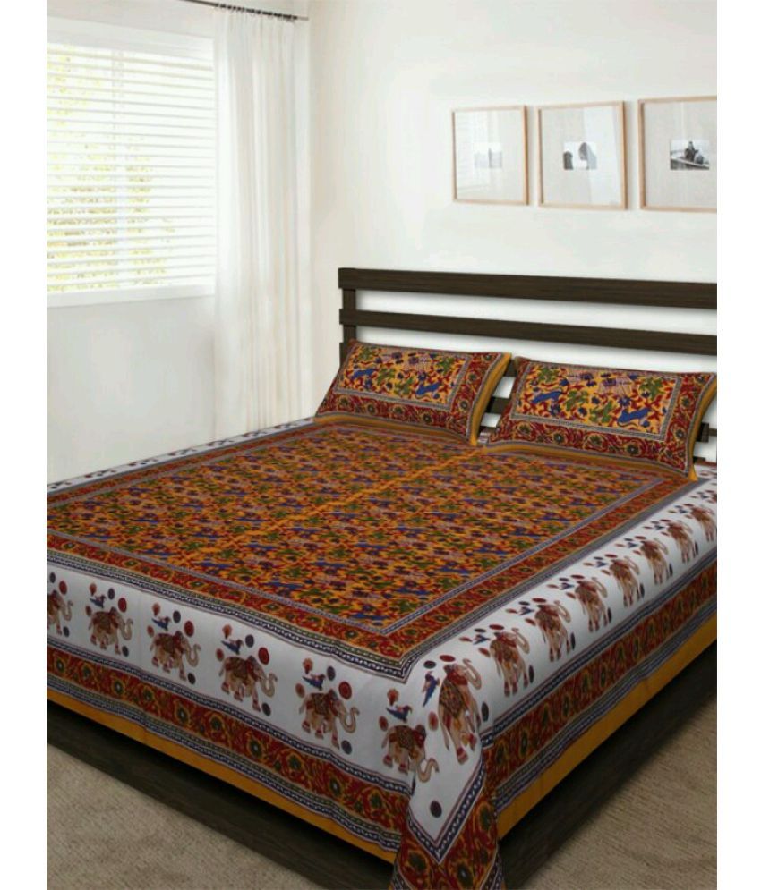 Jaipur Prints King Cotton Multicolor Traditional Bed Sheet Buy Jaipur
