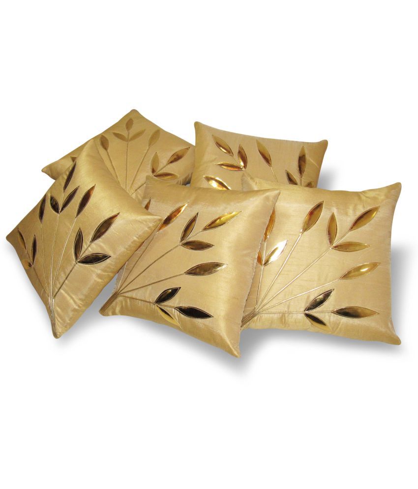     			Zikrak Exim Set of 5 Polyester Cushion Covers 40X40 cm (16X16)