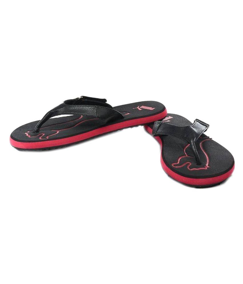 puma black thong flip flop