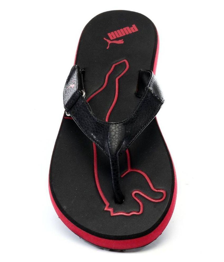 puma black thong flip flop