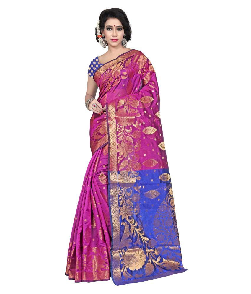 Nimi Fashion Pink Silk Saree - Buy Nimi Fashion Pink Silk Saree Online ...
