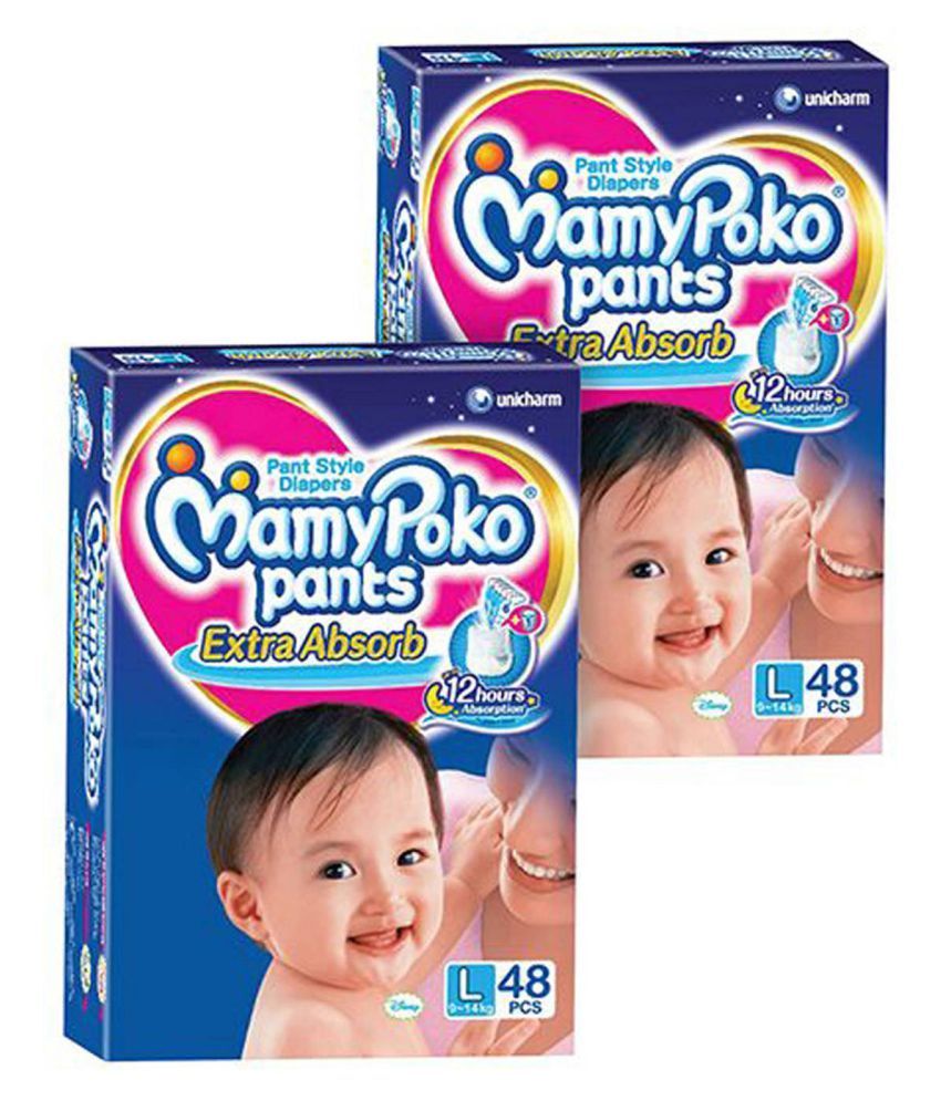 Mamy Poko Pants Extra Absorb Pants Diaper L 48 Pcs Pack of 2 Buy