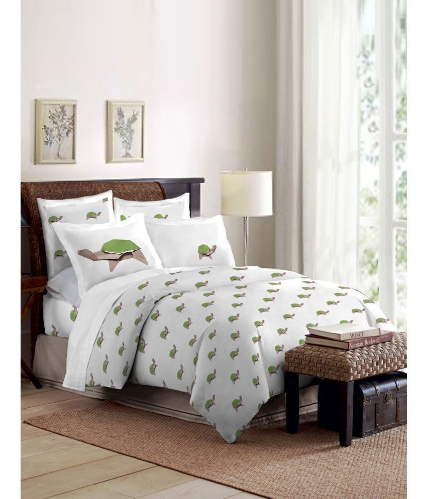 Bombay Dyeing Double Cotton White Printed Bed Sheet Buy Bombay Dyeing