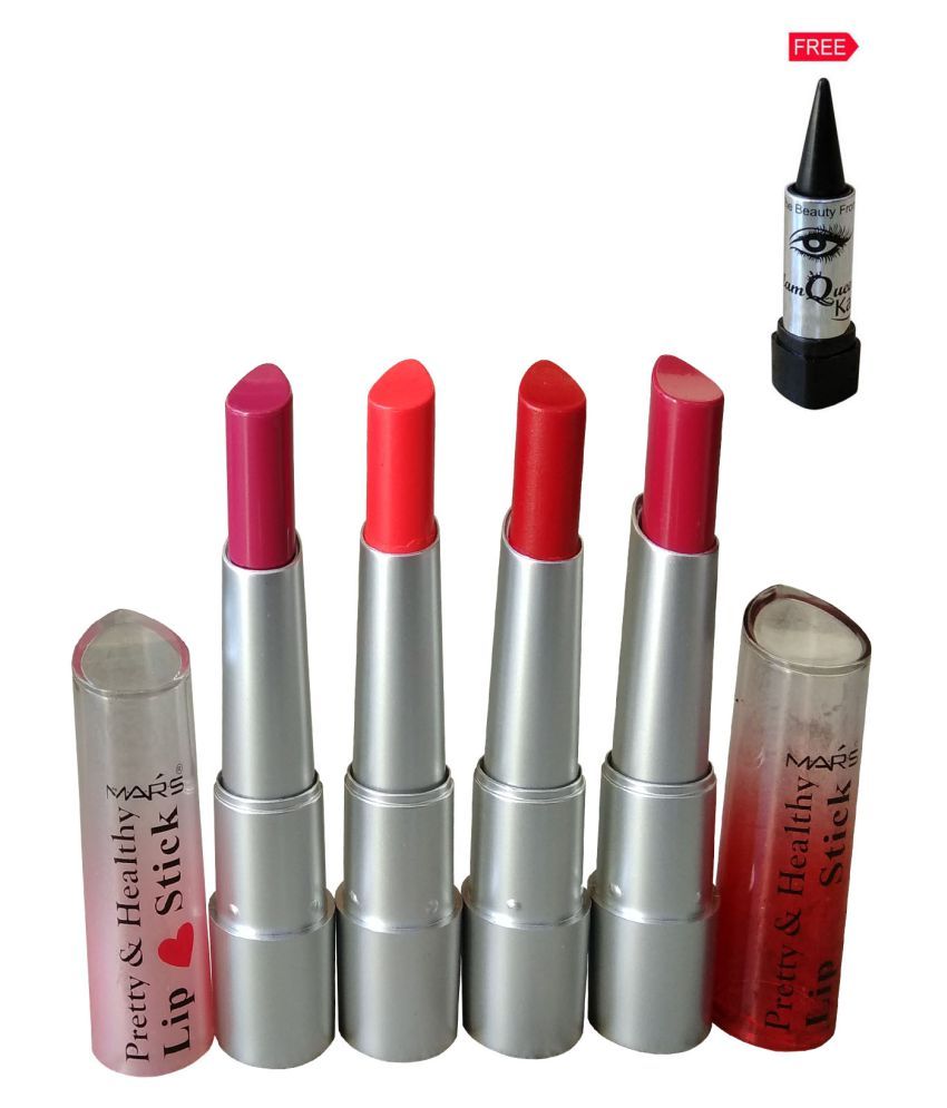 Mars Lipstick Preety & Healthy with Free Kajal 2.6 gm Pack of 4: Buy ...