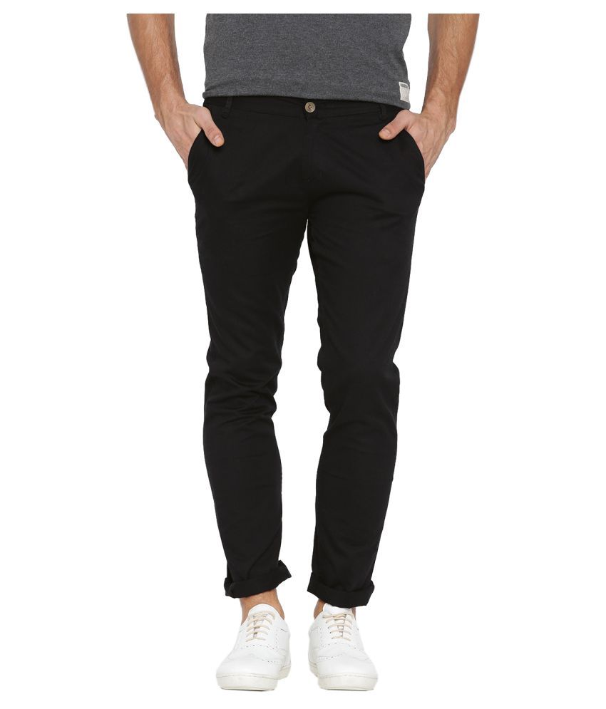 black slim chinos mens