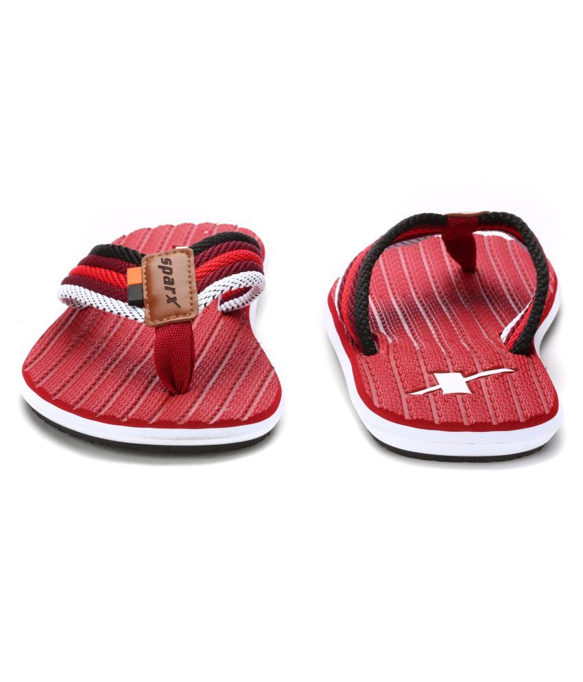 Sparx Red Daily Slippers Price in India 