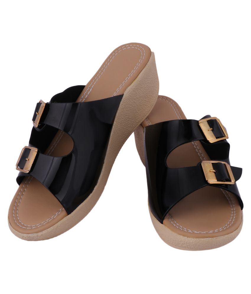 Smart Traders Black Wedges Heels Price In India Buy Smart Traders 