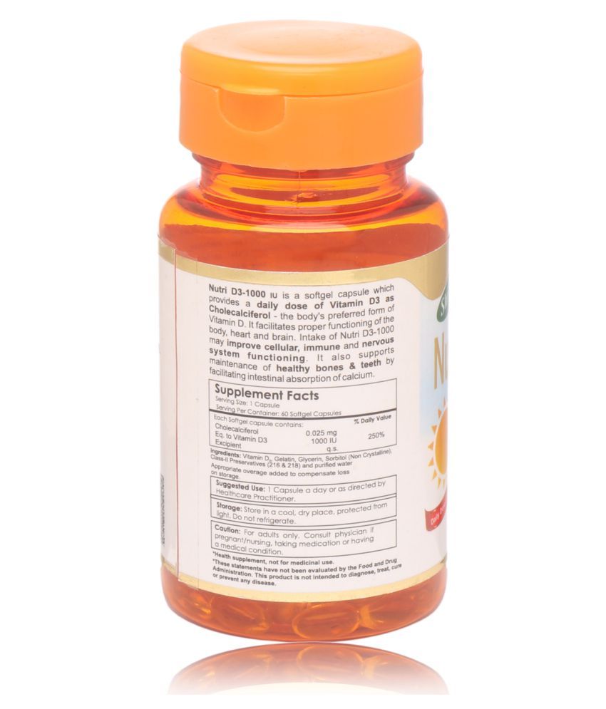 Shrey's Vitamin D 1000 IU, Nutri D3 (A Daily Dose) 60 no.s Capsule Buy