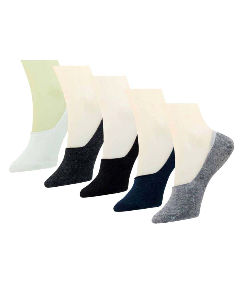     			Tahiro Multicolour Cotton Footies Loafer Socks - Pack Of 5